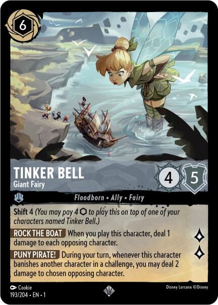COLD FOIL Tinker Bell - Giant Fairy - 193/204 - Super Rare - Lorcana The First Chapter
