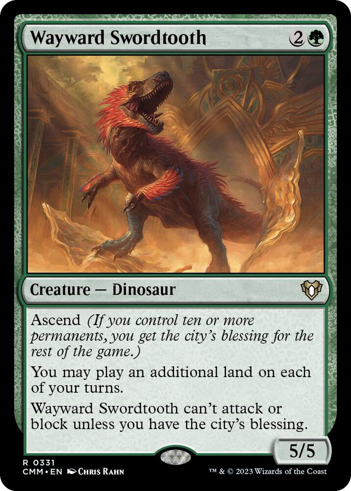 Wayward Swordtooth - #331 - Rare Commander Masters