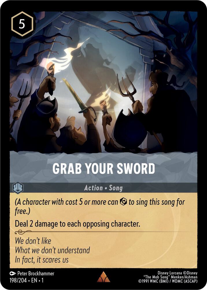 COLD FOIL Grab your Sword - 198/204 - Rare - Lorcana The First Chapter