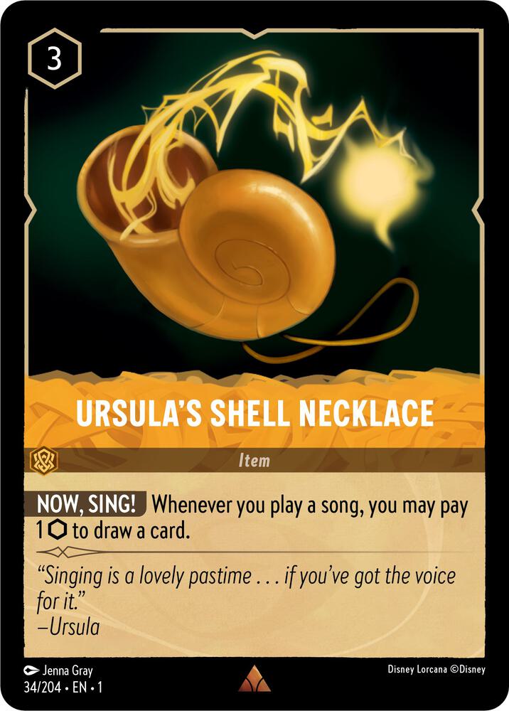 Ursula's Shell Necklace - 34/204 - Rare - Lorcana The First Chapter