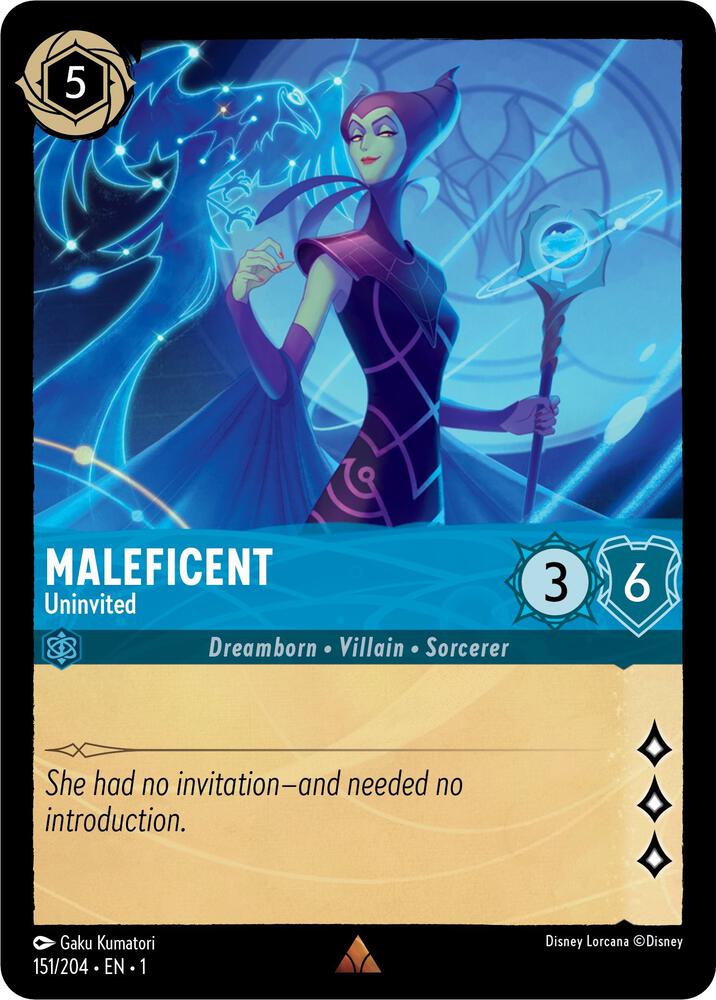 Maleficent - Uninvited - 151/204 - Rare - Lorcana The First Chapter