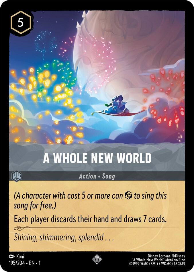 A Whole New World - 195/204 - Super Rare - Lorcana The First Chapter