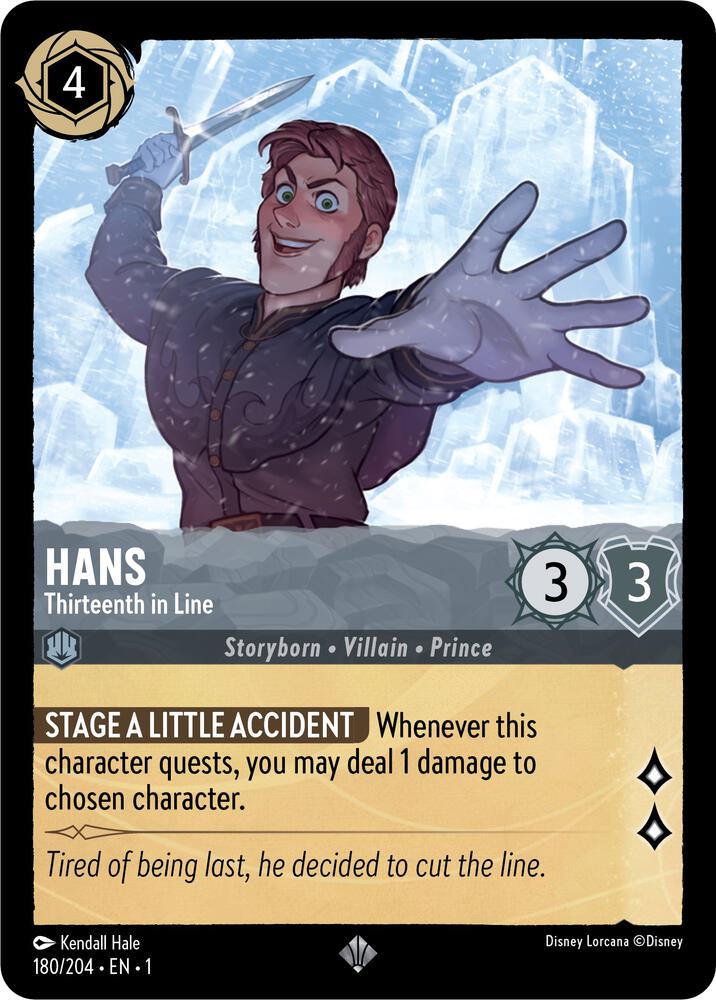 Hans - Thirteenth in Line - 180/204 - Super Rare - Lorcana The First Chapter