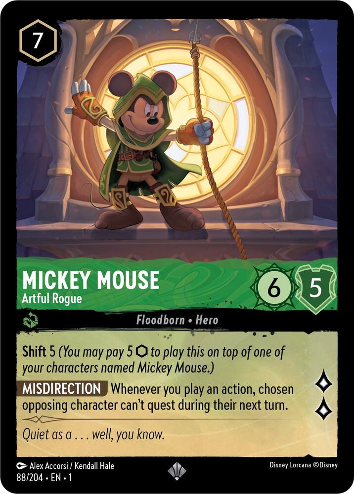 Mickey Mouse - Artful Rogue - 88/204 - Super Rare - Lorcana The First Chapter