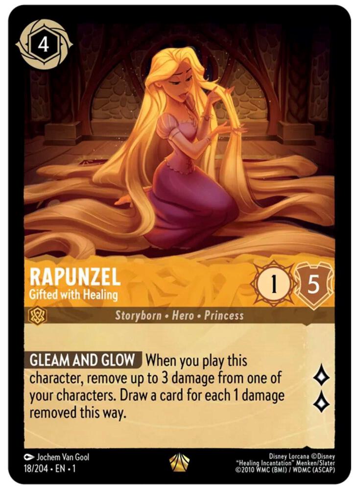COLD FOIL Rapunzel - Gifted with Healing - 18/204 - Legendary - Lorcana The First Chapter