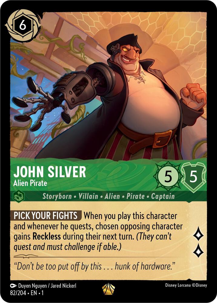 John Silver - Alien Pirate - 82/204 - Legendary - Lorcana The First Chapter
