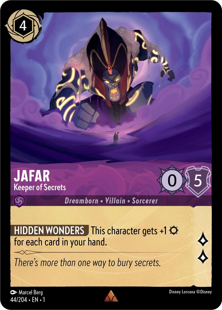 Jafar - Keeper of Secrets - 44/204 - Rare - Lorcana The First Chapter