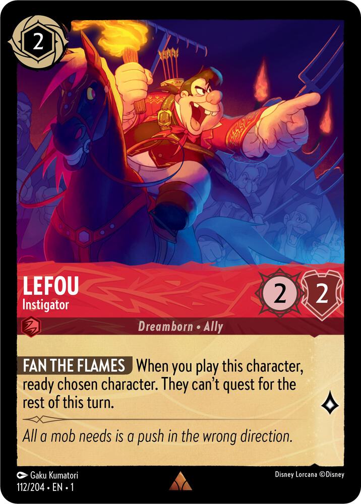 Lefou - Instigator - 112/204 - Rare - Lorcana The First Chapter