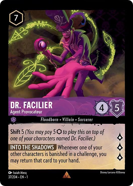 Dr. Facilier - Agent Provocateur - 37/204 - Rare - Lorcana The First Chapter