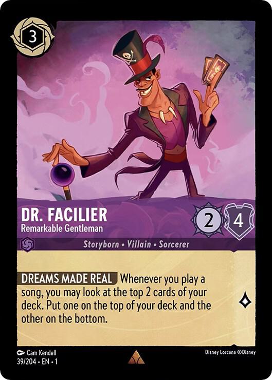 COLD FOIL Dr. Facilier - Remarkable Gentleman - 39/204 - Rare - Lorcana The First Chapter
