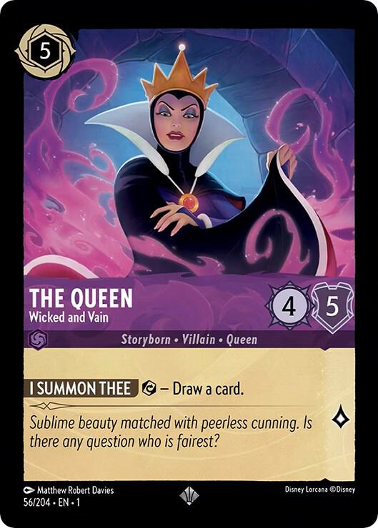 COLD FOIL The Queen - Wicked and Vain - 56/204 - Super Rare - Lorcana The First Chapter