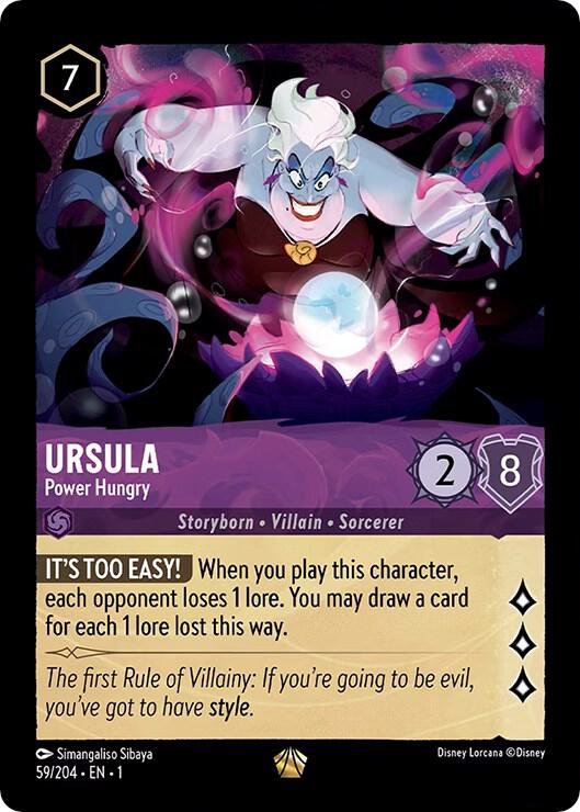 COLD FOIL Ursula - Power Hungry - 59/204 - Legendary - Lorcana The First Chapter