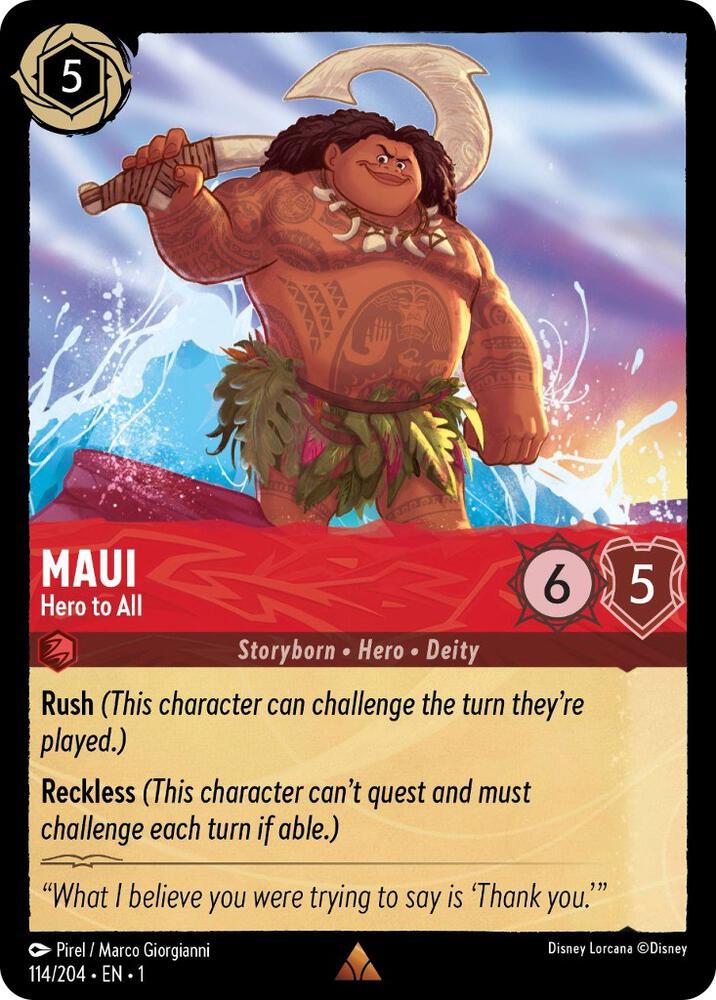 Maui - Hero to All - 114/204 - Rare - Lorcana The First Chapter