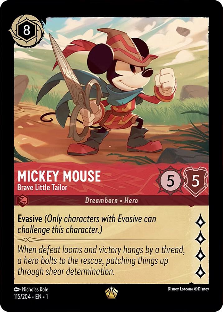 COLD FOIL Mickey Mouse - Brave Little Tailor - 115/204 - Legendary - Lorcana The First Chapter