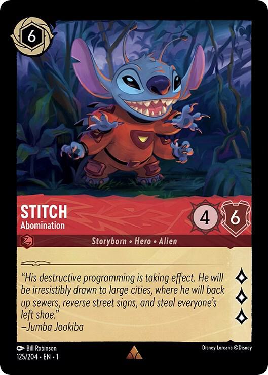 COLD FOIL Stitch - Abomination - 125/204 - Rare - Lorcana The First Chapter