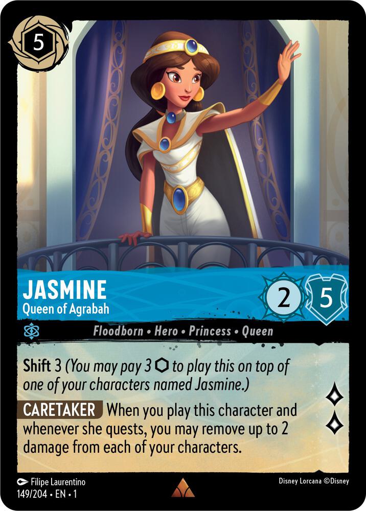 Jasmine- Queen of Agrabah - 149/204 - Rare - Lorcana The First Chapter