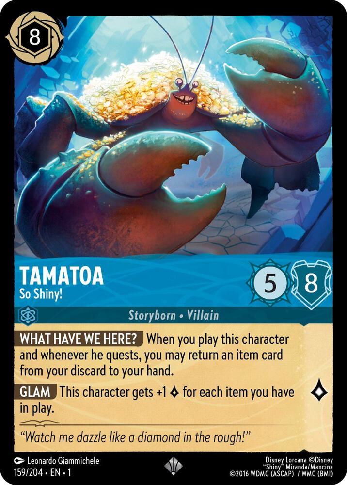 COLD FOIL Tamatoa - So Shiny - 159/204 - Super Rare - Lorcana The First Chapter