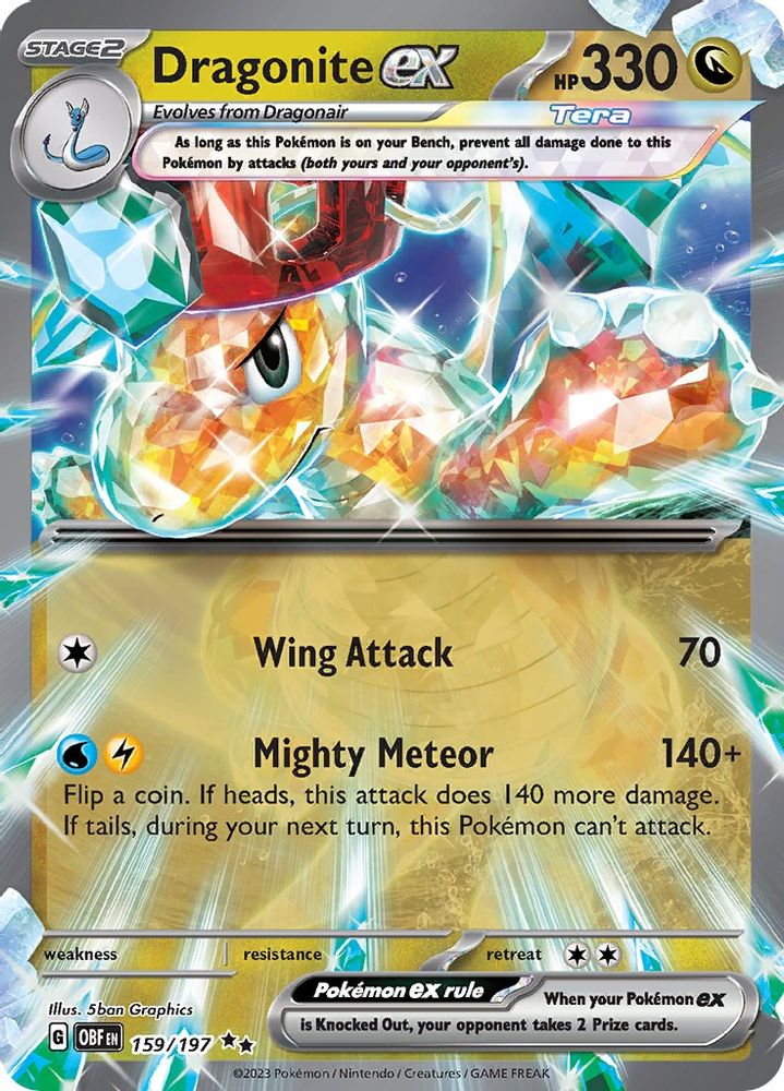 Dragonite ex - [  159/197 ] - Double Rare - Pokemon SV03 Obsidian Flames