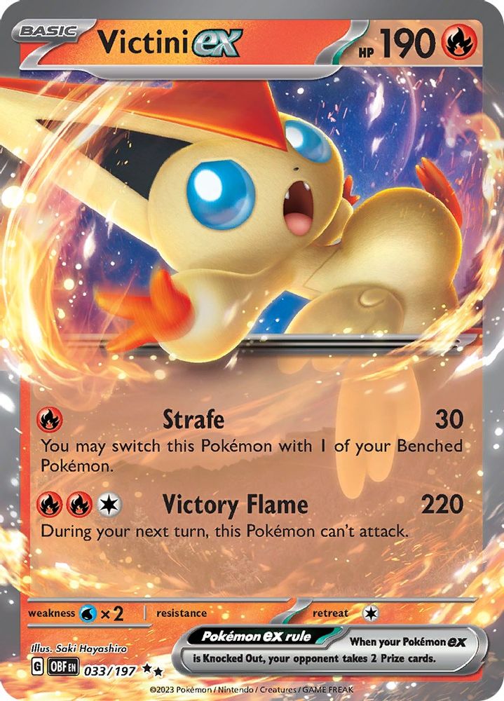 Victini ex - [  033/197 ] - Double Rare - Pokemon SV03 Obsidian Flames