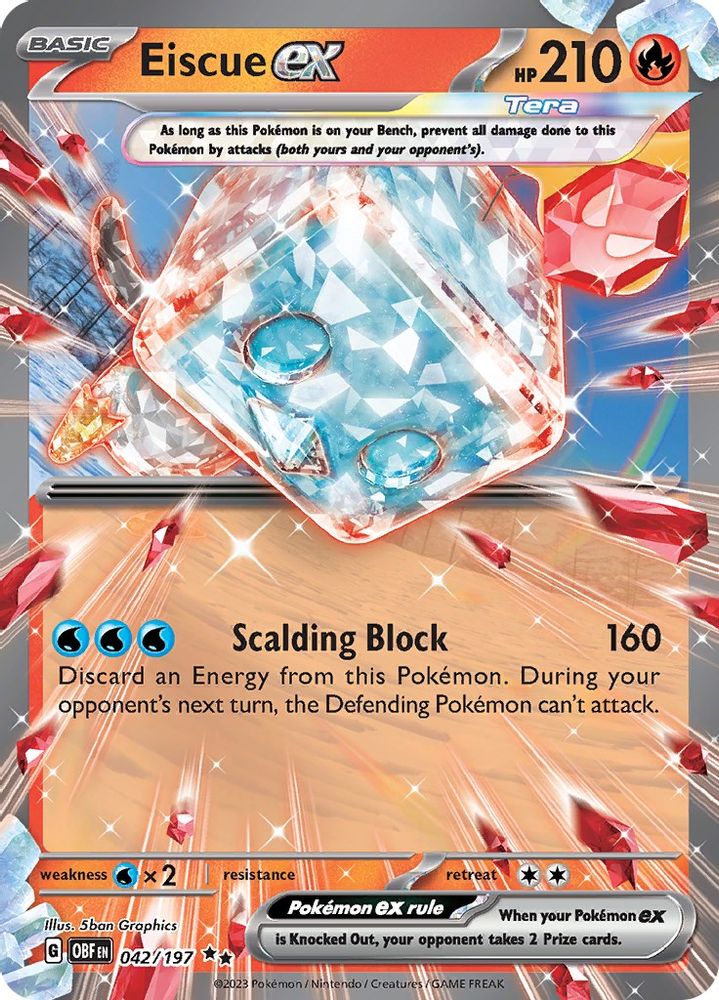 Eiscue ex - [  042/197 ] - Double Rare - Pokemon SV03 Obsidian Flames