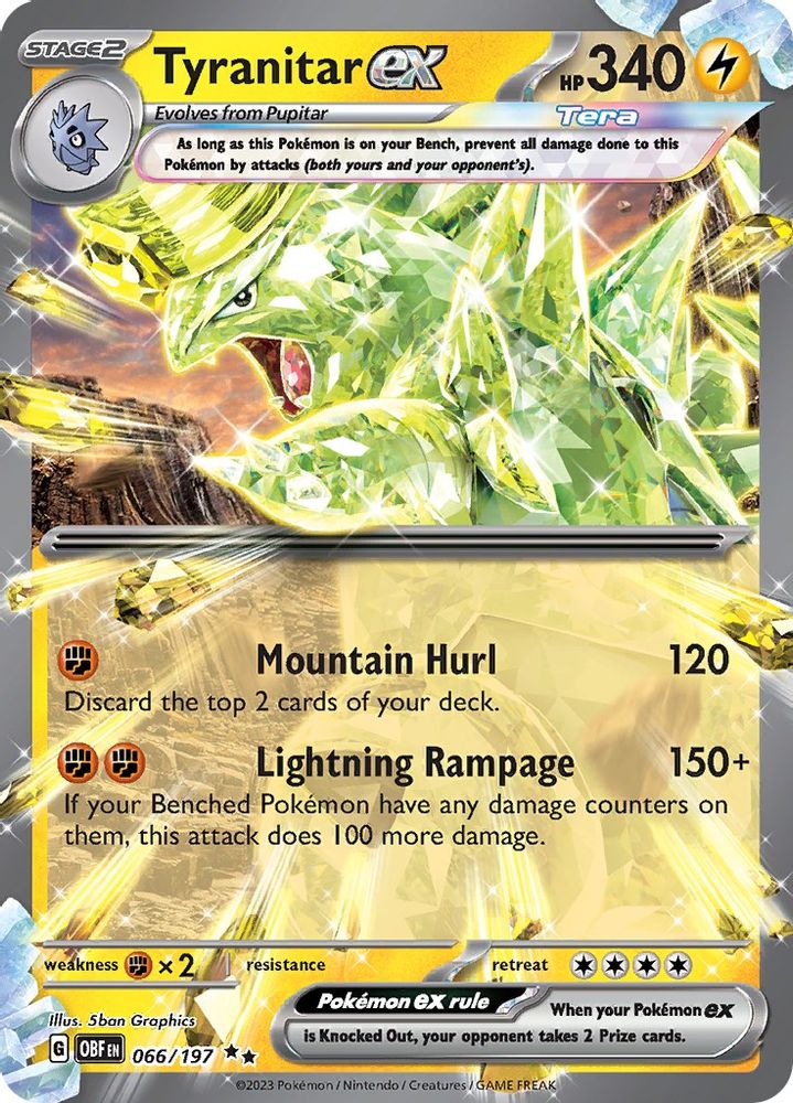 Tyranitar ex - [  066/197 ] - Double Rare - Pokemon SV03 Obsidian Flames