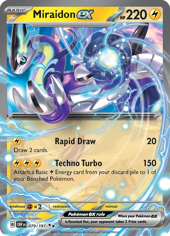 Miraidon ex - [  079/197 ] - Double Rare - Pokemon SV03 Obsidian Flames