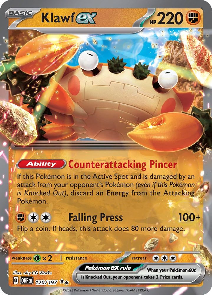 Klawf ex - [  120/197 ] - Double Rare - Pokemon SV03 Obsidian Flames