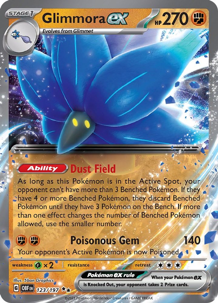 Glimmora ex - [  123/197 ] - Double Rare - Pokemon SV03 Obsidian Flames