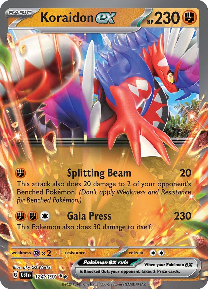 Koraidon ex - [  124/197 ] - Double Rare - Pokemon SV03 Obsidian Flames