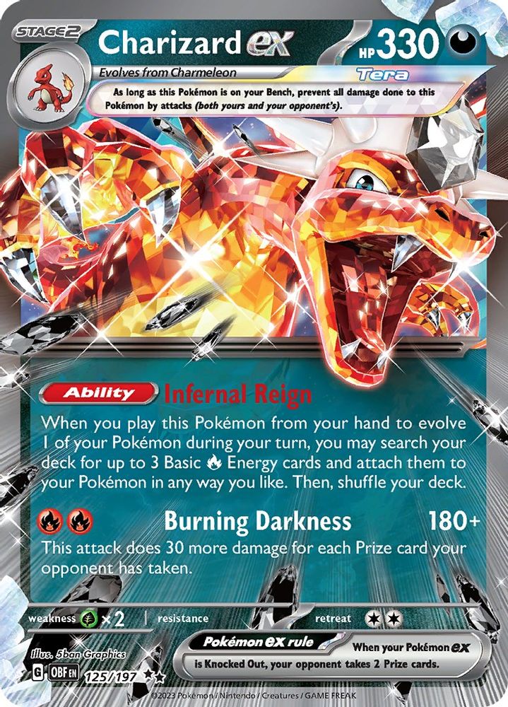 Charizard ex - [  125/197 ] - Double Rare - Pokemon SV03 Obsidian Flames