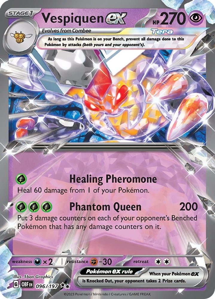 Vespiquen ex - [  096/197 ] - Double Rare - Pokemon SV03 Obsidian Flames