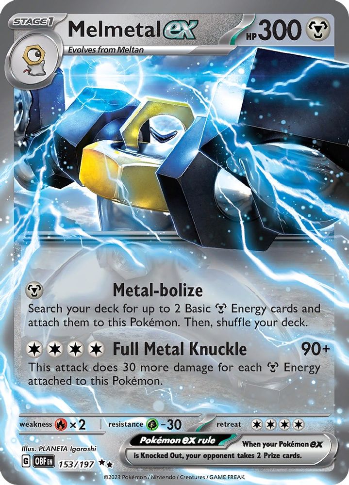 Melmetal ex - [  153/197 ] - Double Rare - Pokemon SV03 Obsidian Flames