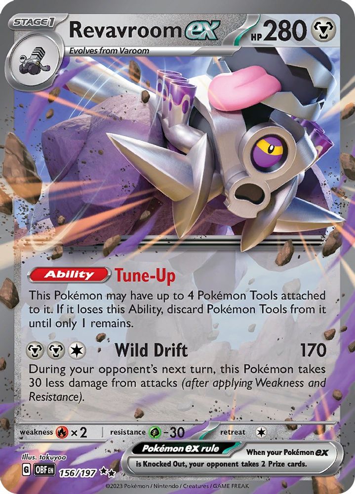 Revavroom ex - [  156/197 ] - Double Rare - Pokemon SV03 Obsidian Flames