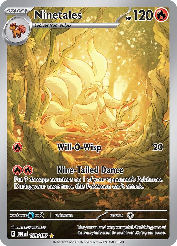 Ninetales - [  199/197 ] - Illustration Rare - Pokemon SV03 Obsidian Flames