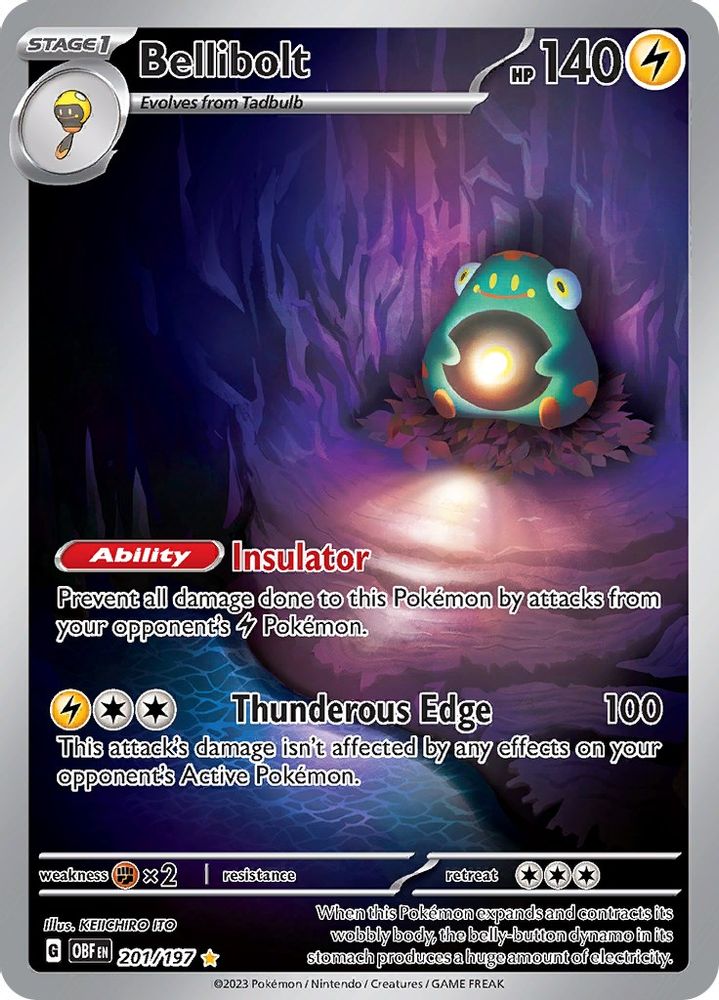 Bellibolt - [  201/197 ] - Illustration Rare - Pokemon SV03 Obsidian Flames