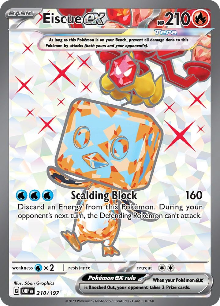 Eiscue ex - [  210/197 ] - Ultra Rare - Pokemon SV03 Obsidian Flames