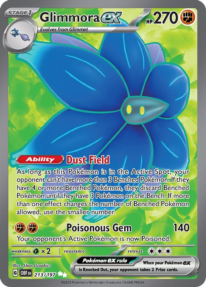 Glimmora ex - [  213/197 ] - Ultra Rare - Pokemon SV03 Obsidian Flames