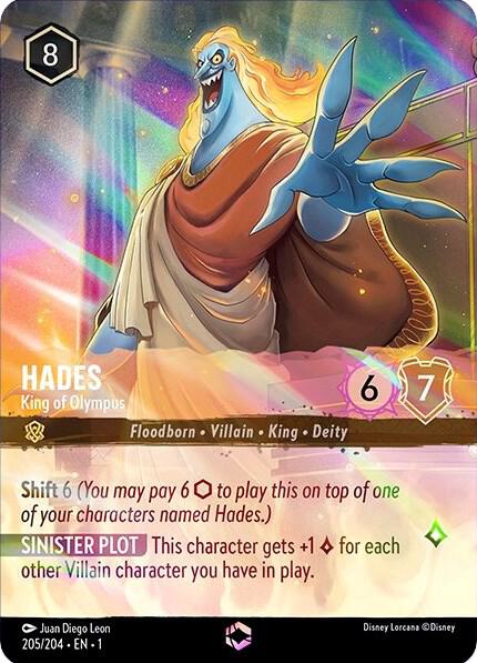 ENCHANTED Hades - King of Olympus - 205/204 - Enchanted - Lorcana The First Chapter