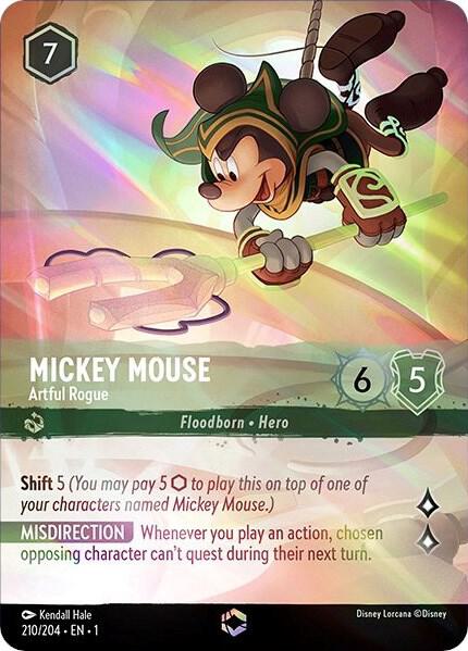 ENCHANTED Mickey Mouse - Artful Rogue - 210/204 - Enchanted - Lorcana The First Chapter