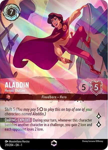 ENCHANTED Aladdin - Heroic Outlaw - 211/204 - Enchanted - Lorcana The First Chapter