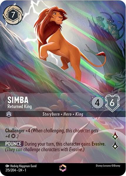 ENCHANTED Simba - Returned King - 215/204 - Enchanted - Lorcana The First Chapter