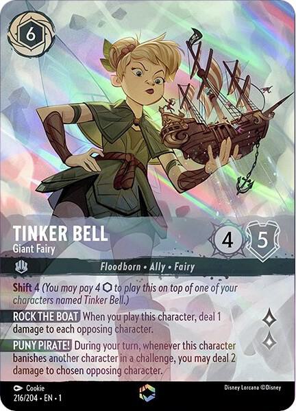 ENCHANTED Tinker Bell - Giant Fairy - 216/204 - Enchanted  - Lorcana The First Chapter