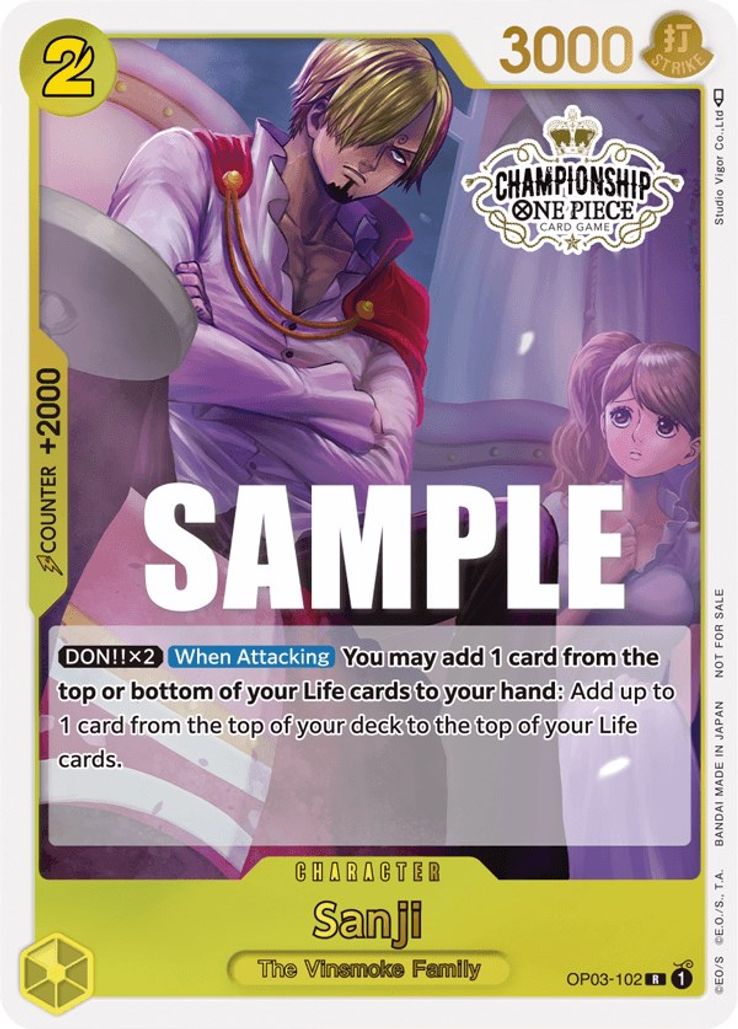 Sanji - OP03-102 - Store Championship Participation Pack Vol. 2 Promo