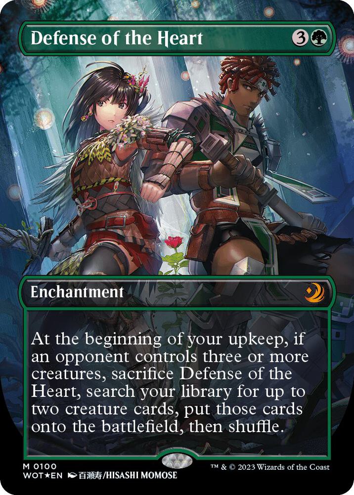 CONFETTI FOIL ANIME Defense of the Heart - #100 - Mythic Wilds of Eldraine Enchanting Tales