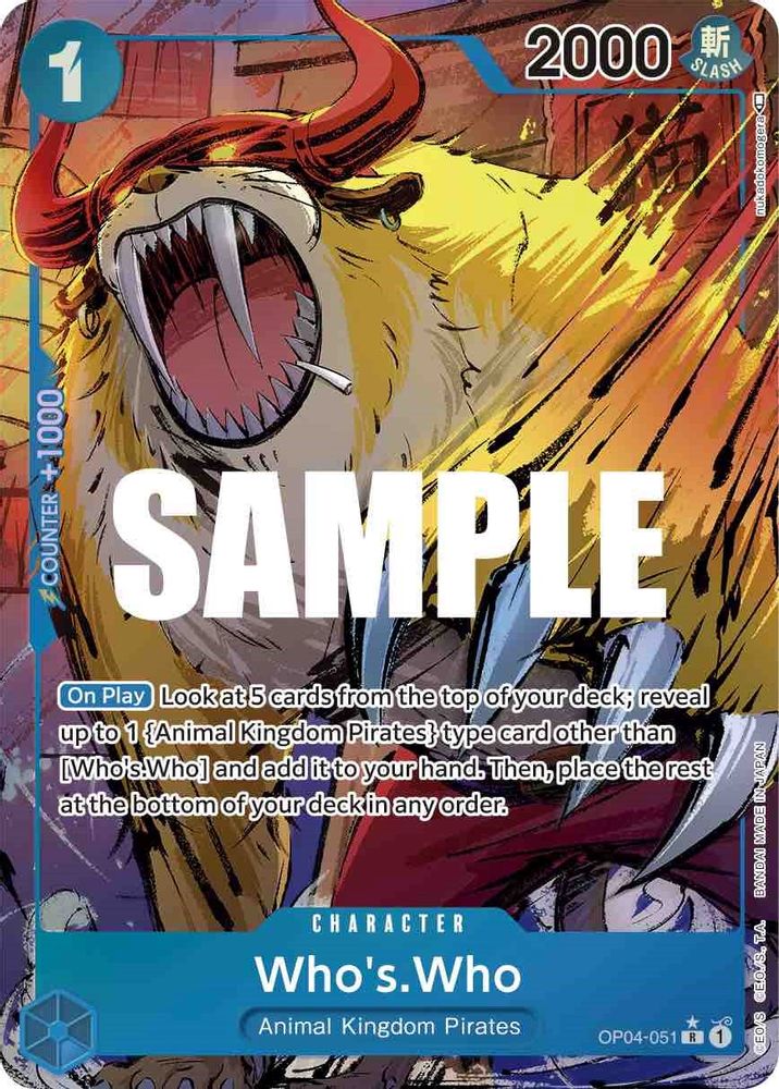 [ALTERNATE ART] Who's.Who (Alternate Art)  (OP04-051) R★ - One Piece Kingdoms of Intrigue