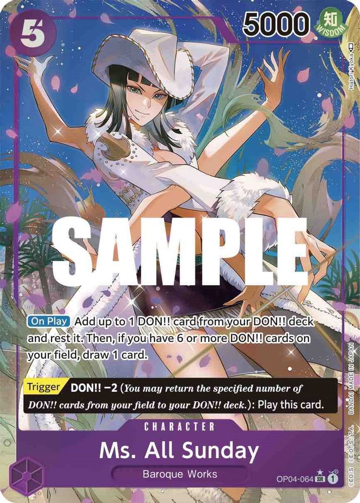 [ALTERNATE ART] Ms. All Sunday (Alternate Art)  (OP04-064) SR★ - One Piece Kingdoms of Intrigue