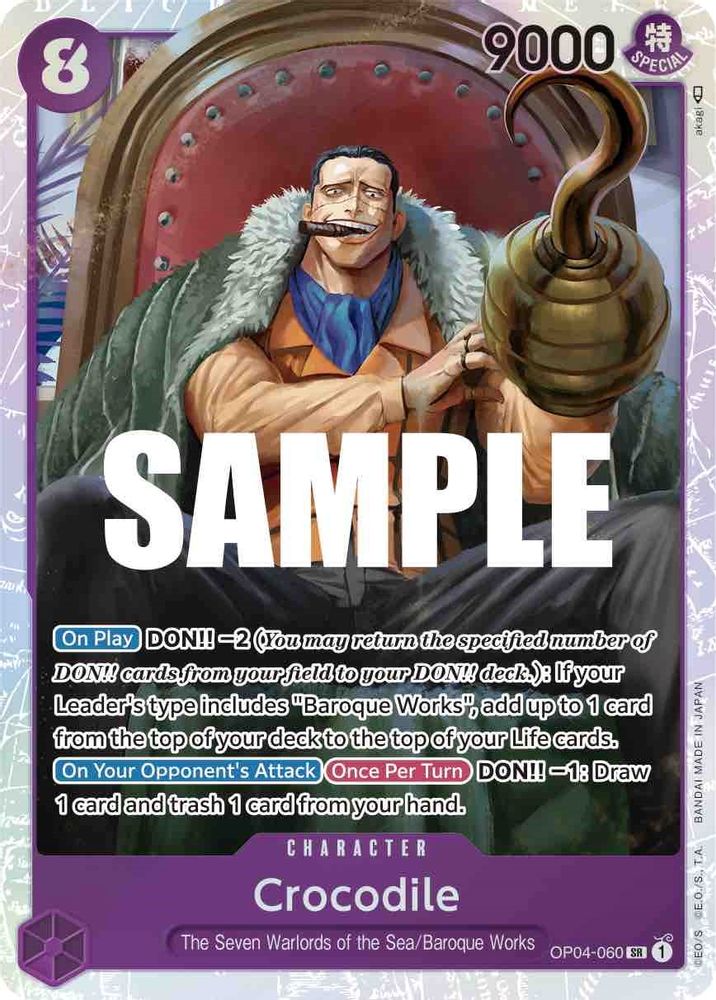 Crocodile (060)  (OP04-060) Super Rare - One Piece Kingdoms of Intrigue
