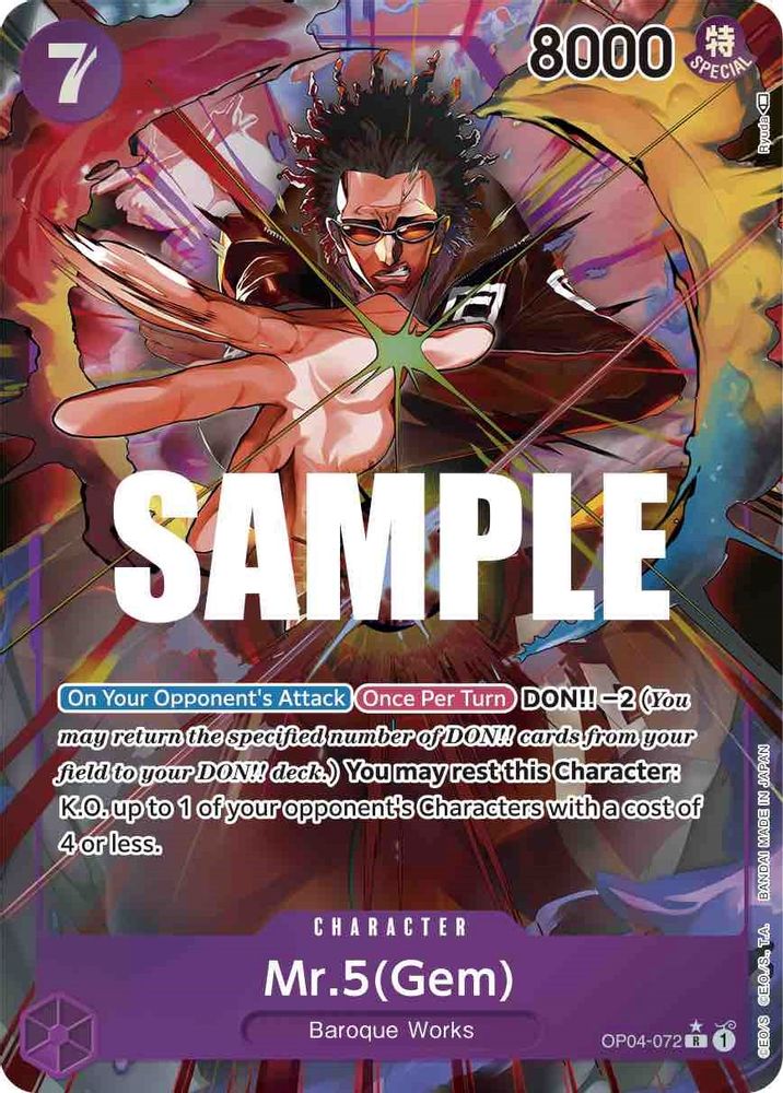 [ALTERNATE ART] Mr.5 (Gem) (Alternate Art)  (OP04-072) R★ - One Piece Kingdoms of Intrigue