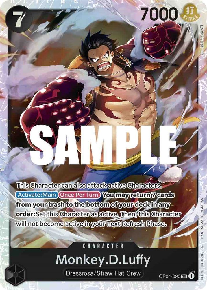 Monkey.D.Luffy (090)  (OP04-090) Super Rare - One Piece Kingdoms of Intrigue