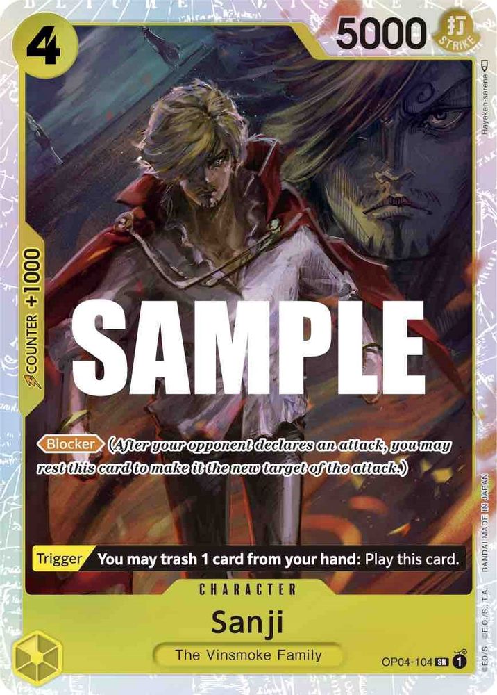 Sanji (104)  (OP04-104) Super Rare - One Piece Kingdoms of Intrigue
